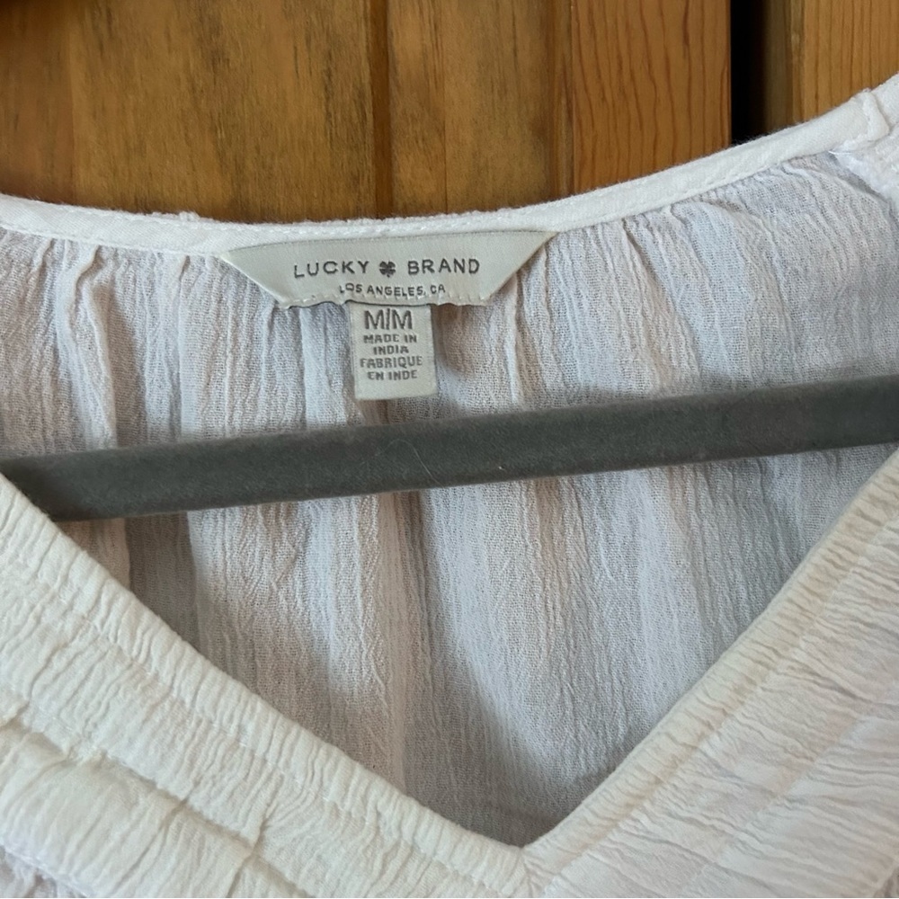 Lucky Brand Ivory Flutter Sleeve Blouse - Picture 3 of 3